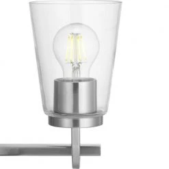 Huntscroft 7.3 in. 3-Light Brushed Nickel Vanity Light with Clear Glass Shades by Progress Lighting -Progress Lighting Shop brushed nickel progress lighting vanity lighting p300354 009 1f 1000