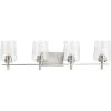 Calais 34 in. 4-Light Brushed Nickel Vanity Light with Clear Glass Shades New Traditional for Bath and Vanity by Progress Lighting -Progress Lighting Shop brushed nickel progress lighting vanity lighting p300363 009 64 1000