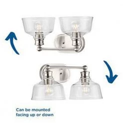 Singleton 17 in. 2-Light Brushed Nickel Vanity Light with Clear Glass Shades by Progress Lighting -Progress Lighting Shop brushed nickel progress lighting vanity lighting p300396 009 4f 1000