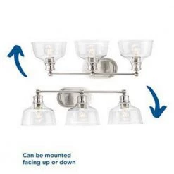 Singleton 26.5 in. 3-Light Brushed Nickel Vanity Light with Clear Glass Shades by Progress Lighting -Progress Lighting Shop brushed nickel progress lighting vanity lighting p300397 009 1f 1000