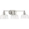 Singleton 26.5 in. 3-Light Brushed Nickel Vanity Light with Clear Glass Shades by Progress Lighting -Progress Lighting Shop brushed nickel progress lighting vanity lighting p300397 009 64 1000
