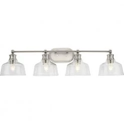 Singleton 36 in. 4-Light Brushed Nickel Vanity Light with Clear Glass Shades by Progress Lighting 17 Singleton 36 in. 4-Light Brushed Nickel Vanity Light with Clear Glass Shades by Progress Lighting -Progress Lighting Shop brushed nickel progress lighting vanity lighting p300398 009 44 1000