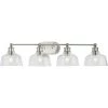 Singleton 36 in. 4-Light Brushed Nickel Vanity Light with Clear Glass Shades by Progress Lighting -Progress Lighting Shop brushed nickel progress lighting vanity lighting p300398 009 64 1000