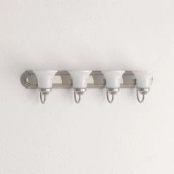 4-Light Brushed Nickel Alabaster Glass Traditional Bath Vanity Light by Progress Lighting -Progress Lighting Shop brushed nickel progress lighting vanity lighting p3054 09 a0 1000