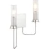 Rainey Collection 2-Light Brushed Nickel Wall Bracket by Progress Lighting 1 Rainey Collection 2-Light Brushed Nickel Wall Bracket by Progress Lighting -Progress Lighting Shop brushed nickel progress lighting vanity lighting p710056 009 64 1000