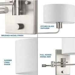 Carrick 1-Light Brushed Nickel Summer Linen Shade Transitional Wall Sconce by Progress Lighting 10 Carrick 1-Light Brushed Nickel Summer Linen Shade Transitional Wall Sconce by Progress Lighting -Progress Lighting Shop brushed nickel progress lighting vanity lighting p710104 009 4f 1000