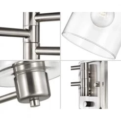 Milner 1-Light Brushed Nickel Swing Arm Wall Bracket by Progress Lighting -Progress Lighting Shop brushed nickel progress lighting wall lamps p710086 009 1f 1000