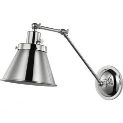 Hinton Collection 1-Light Polished Nickel Swing Arm Adjustable Coastal Farmhouse Wall Light Sconce by Progress Lighting -Progress Lighting Shop brushed nickel progress lighting wall lamps p710095 104 1d 1000