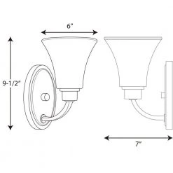 Joy Collection 1-Light Brushed Nickel Etched Glass Traditional Bath Vanity Light by Progress Lighting 26 Joy Collection 1-Light Brushed Nickel Etched Glass Traditional Bath Vanity Light by Progress Lighting -Progress Lighting Shop brushed nickel progress lighting wall sconces p2000 09 76 1000