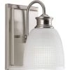 Lucky Collection 1-Light Brushed Nickel Frosted Prismatic Glass Coastal Bath Vanity Light by Progress Lighting -Progress Lighting Shop brushed nickel progress lighting wall sconces p2115 09 64 1000