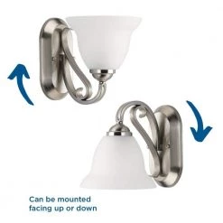 Torino Collection 1-Light Brushed Nickel Etched Glass Transitional Bath Vanity Light by Progress Lighting 15 Torino Collection 1-Light Brushed Nickel Etched Glass Transitional Bath Vanity Light by Progress Lighting -Progress Lighting Shop brushed nickel progress lighting wall sconces p2881 09 4f 1000