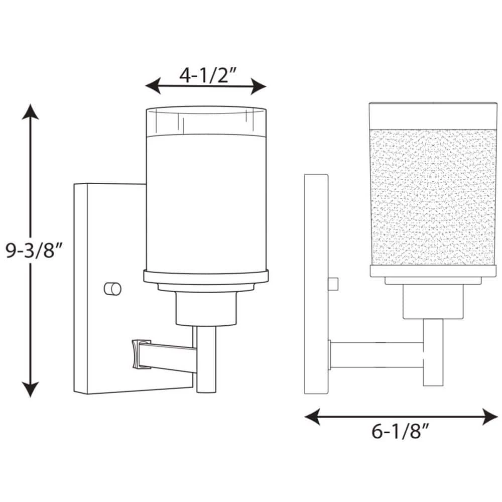 Alexa Collection 1-Light Brushed Nickel Etched Linen With Clear Edge Glass Modern Bath Vanity Light by Progress Lighting 17 Alexa Collection 1-Light Brushed Nickel Etched Linen With Clear Edge Glass Modern Bath Vanity Light by Progress Lighting - Image 15
