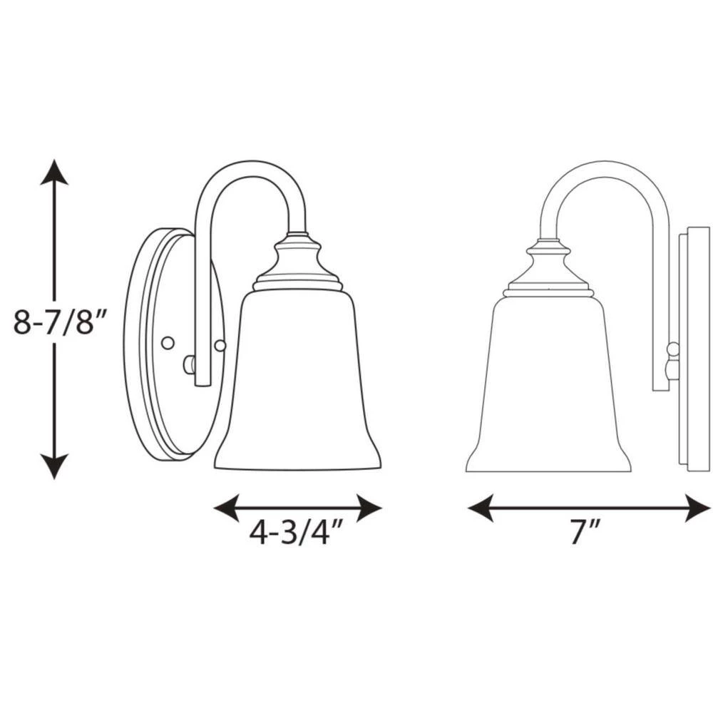 Wander Collection 1-Light Brushed Nickel Etched Opal Glass Farmhouse Bath Vanity Light by Progress Lighting 7 Wander Collection 1-Light Brushed Nickel Etched Opal Glass Farmhouse Bath Vanity Light by Progress Lighting - Image 5