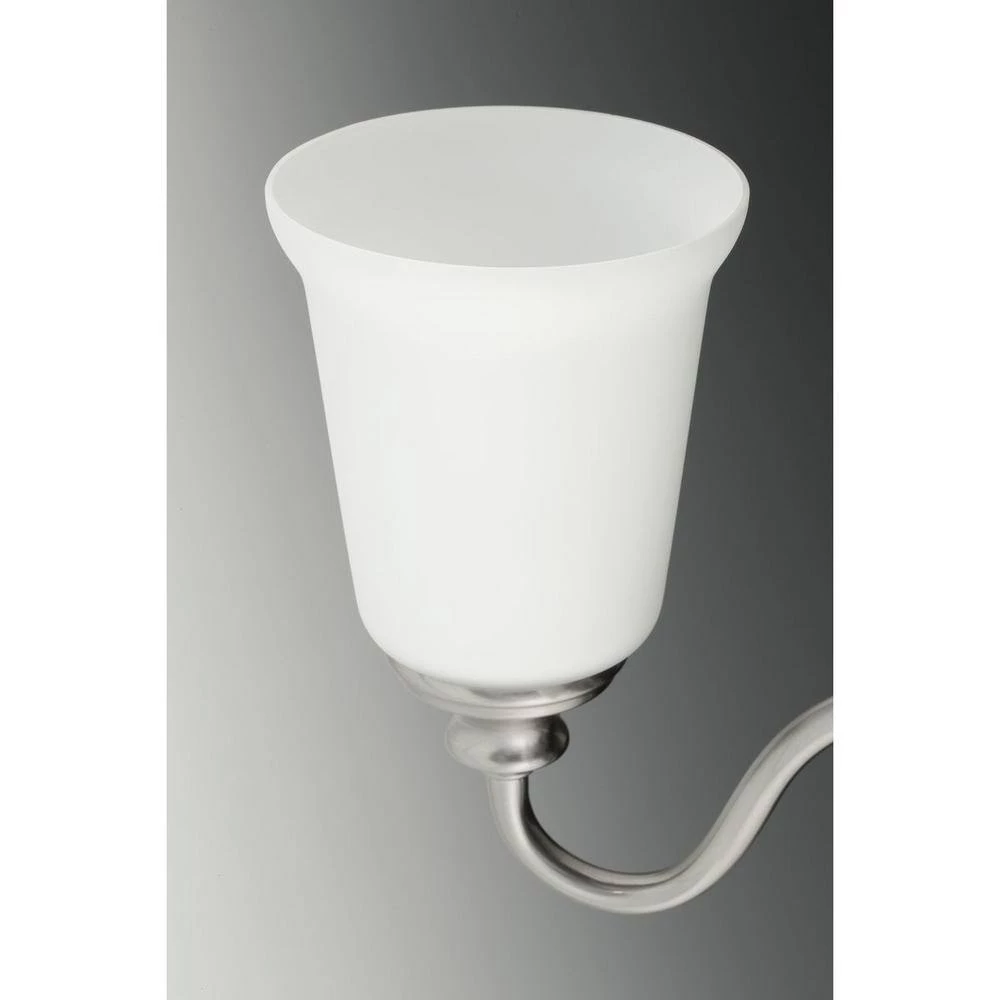 Wander Collection 1-Light Brushed Nickel Etched Opal Glass Farmhouse Bath Vanity Light by Progress Lighting 6 Wander Collection 1-Light Brushed Nickel Etched Opal Glass Farmhouse Bath Vanity Light by Progress Lighting - Image 4