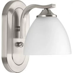 Laird Collection 1-Light Brushed Nickel Etched Glass Traditional Bath Vanity Light by Progress Lighting -Progress Lighting Shop brushed nickel progress lighting wall sconces p300095 009 1f 1000