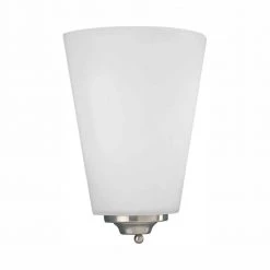 1-Light Brushed Nickel Integrated LED Wall Sconce with Etched Opal Glass by Progress Lighting