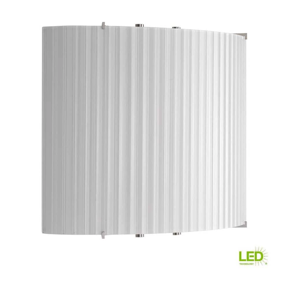 LED Wall Sconces Collection 17 -Watt Brushed Nickel Integrated LED Wall Sconce with Ribbed Glass by Progress Lighting 4 LED Wall Sconces Collection 17 -Watt Brushed Nickel Integrated LED Wall Sconce with Ribbed Glass by Progress Lighting - Image 2