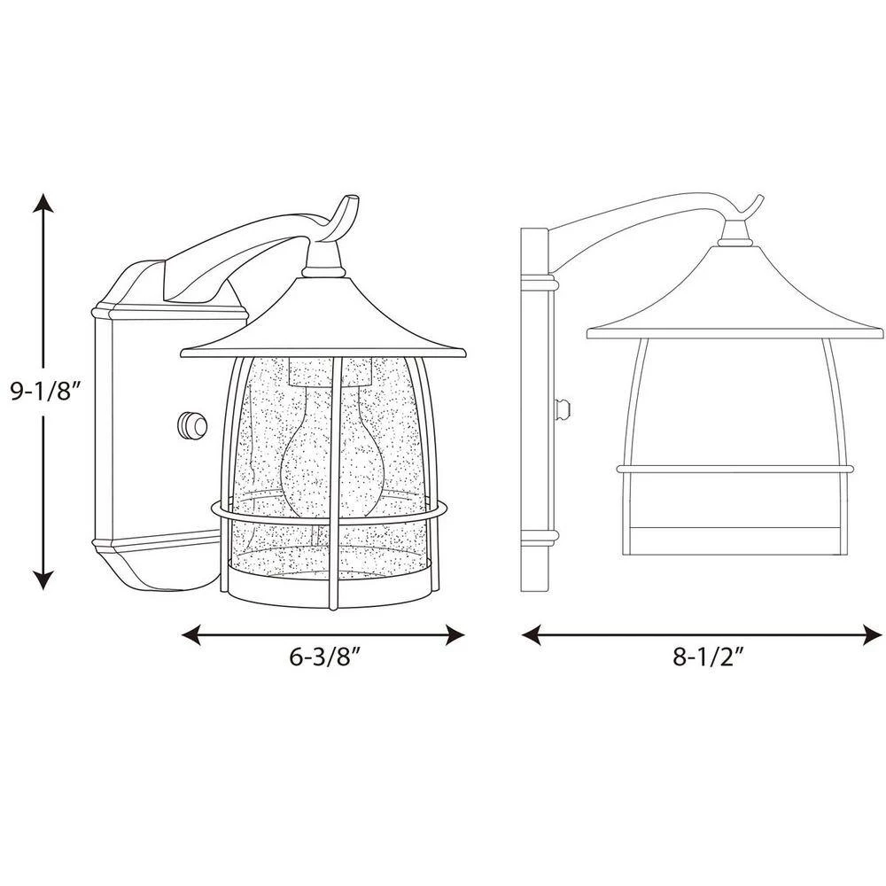Prairie Collection 1-Light Burnished Chestnut Clear Seeded Glass Craftsman Outdoor Medium Wall Lantern Light by Progress Lighting 12 Prairie Collection 1-Light Burnished Chestnut Clear Seeded Glass Craftsman Outdoor Medium Wall Lantern Light by Progress Lighting - Image 10
