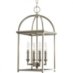 Piedmont Collection 4-Light Burnished Silver Foyer Pendant by Progress Lighting
