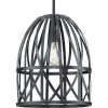 Chastain Collection 1-Light Textured Black Cerused Black Oak Basket Farmhouse Pendant Light by Progress Lighting -Progress Lighting Shop cerused black oak progress lighting chandeliers p500343 187 64 1000