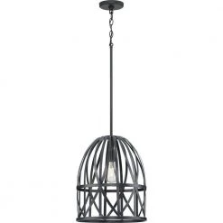 Chastain Collection 1-Light Textured Black Cerused Black Oak Basket Farmhouse Pendant Light by Progress Lighting -Progress Lighting Shop cerused black oak progress lighting chandeliers p500343 187 c3 1000