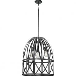 Chastain Collection 3-Light Textured Black Cerused Black Oak Basket Farmhouse Pendant Light by Progress Lighting -Progress Lighting Shop cerused black oak progress lighting chandeliers p500344 187 c3 1000