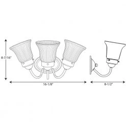 Fluted Glass Collection 3-Light Chrome Bathroom Vanity Light with Glass Shades by Progress Lighting -Progress Lighting Shop chrome progress lighting vanity lighting 785247117635 31 1000