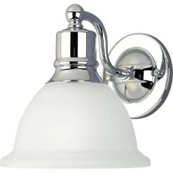 Madison Collection 1-Light Polished Chrome Etched Glass Traditional Bath Vanity Light by Progress Lighting -Progress Lighting Shop chrome progress lighting wall sconces p3161 15 c3 1000