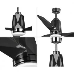 Bixby 60 in. Black Chrome Ceiling Fan by Progress Lighting -Progress Lighting Shop clear black metal flake progress lighting ceiling fans with lights p250038 231 30 c3 1000