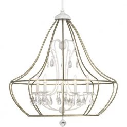 Fleurette 5-Light White Chandelier by Progress Lighting -Progress Lighting Shop cottage white progress lighting chandeliers p400152 151 1f 1000