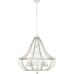 Fleurette 5-Light White Chandelier by Progress Lighting -Progress Lighting Shop cottage white progress lighting chandeliers p400152 151 44 1000