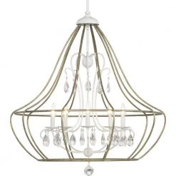 Fleurette 5-Light White Chandelier by Progress Lighting