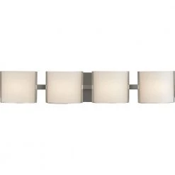 Arch LED Collection 4-Light Brushed Nickel Etched Glass Modern Bath Vanity Light by Progress Lighting -Progress Lighting Shop cottage white progress lighting flush mount lights p300292 009 30 1f 1000