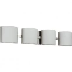 Arch LED Collection 4-Light Brushed Nickel Etched Glass Modern Bath Vanity Light by Progress Lighting