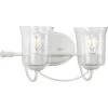 Bowman Collection 2-Light Cottage White Clear Chiseled Glass Coastal Bath Vanity Light by Progress Lighting -Progress Lighting Shop cottage white progress lighting vanity lighting p300254 151 64 1000