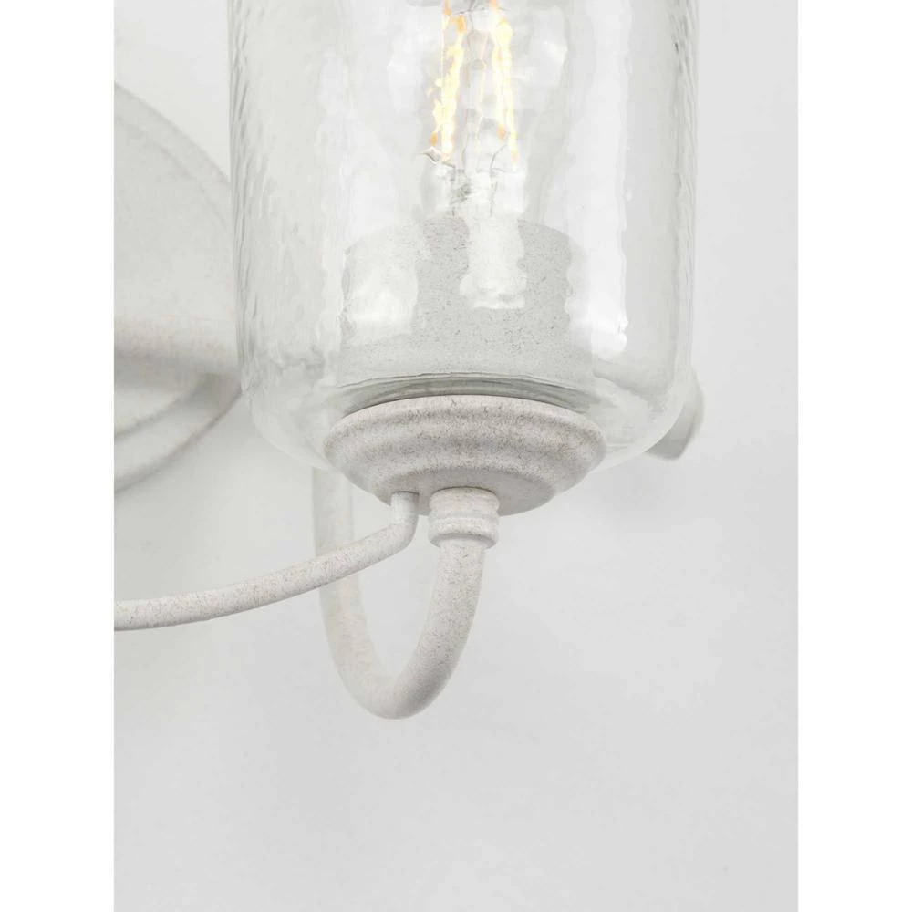 Bowman Collection 2-Light Cottage White Clear Chiseled Glass Coastal Bath Vanity Light by Progress Lighting 6 Bowman Collection 2-Light Cottage White Clear Chiseled Glass Coastal Bath Vanity Light by Progress Lighting - Image 4