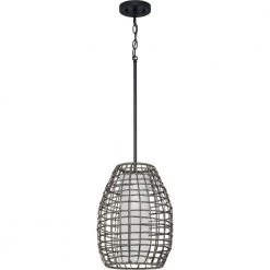 Pawley Collection 1-Light Dary Gray Rattan Coastal Outdoor Hanging Pendant Light by Progress Lighting -Progress Lighting Shop dary gray progress lighting chandeliers p550083 031 44 1000