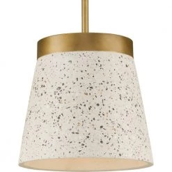 Terrazzo Collection 1-Light Distressed Brass Sand Terrazzo Global Hanging Pendant Light by Progress Lighting