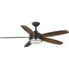 Albin Collection 54" Indoor/Outdoor 5-Blade Modern Bronze Ceiling Fan for Outdoor Living by Progress Lighting -Progress Lighting Shop distressed walnut progress lighting ceiling fans with lights p250036 129 30 64 1000
