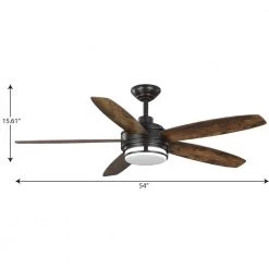 Albin Collection 54" Indoor/Outdoor 5-Blade Modern Bronze Ceiling Fan for Outdoor Living by Progress Lighting -Progress Lighting Shop distressed walnut progress lighting ceiling fans with lights p250036 129 30 76 1000
