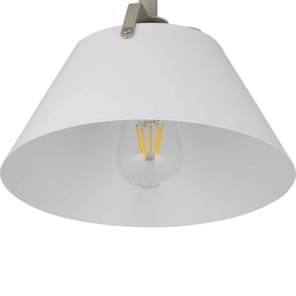 Burmont 1-Light Driftwood Pendant with Matte White Metal Shade by Progress Lighting 4 Burmont 1-Light Driftwood Pendant with Matte White Metal Shade by Progress Lighting - Image 2