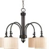 Clayton Collection 4-Light Espresso Chandelier with Cream Pleated Linen Shade by Progress Lighting -Progress Lighting Shop espresso progress lighting chandeliers p4421 84 64 1000