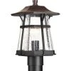 Derby Collection 1-Light Espresso Clear Seeded Glass Craftsman Outdoor Post Lantern Light by Progress Lighting 1 Derby Collection 1-Light Espresso Clear Seeded Glass Craftsman Outdoor Post Lantern Light by Progress Lighting -Progress Lighting Shop espresso progress lighting post lanterns p5479 84 64 1000