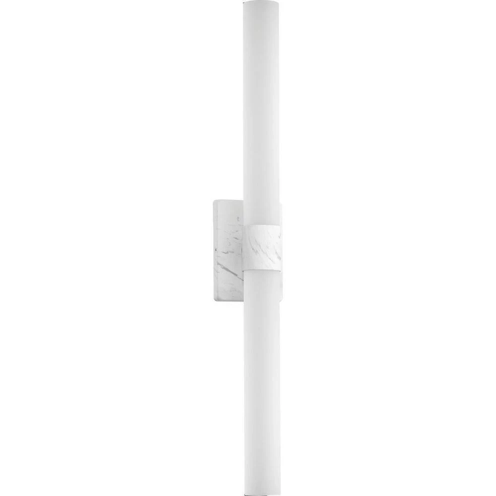 Blanco LED Collection 32" Faux White Marble Etched White Glass Luxe Bath Vanity Light by Progress Lighting 6 Blanco LED Collection 32" Faux White Marble Etched White Glass Luxe Bath Vanity Light by Progress Lighting - Image 4