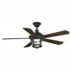 Smyrna Collection Indoor Outdoor 52" 5 Blade Black Ceiling Fan with LED Light and Remote for Outdoor Living by Progress Lighting -Progress Lighting Shop forged black progress lighting ceiling fans with lights p2576 8030k 64 1000