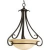 Torino 3-Light Forged Bronze Foyer Pendant with Tea-Stained Glass by Progress Lighting -Progress Lighting Shop forged bronze progress lighting chandeliers p3847 77 64 1000