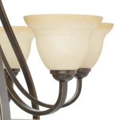 Torino Collection 6-Light Forged Bronze Tea-Stained Glass Transitional Chandelier Light by Progress Lighting -Progress Lighting Shop forged bronze progress lighting chandeliers p4417 77 c3 1000