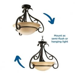 Torino 3-Light Forged Bronze Semi-Flush Mount by Progress Lighting -Progress Lighting Shop forged bronze progress lighting flush mount lights p3843 77 1f 1000