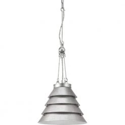 Jeffrey Alan Marks Point Dume Collection Surfrider 1-Light Galvanized Finish Steel Shade Coastal Pendant Light by Progress Lighting