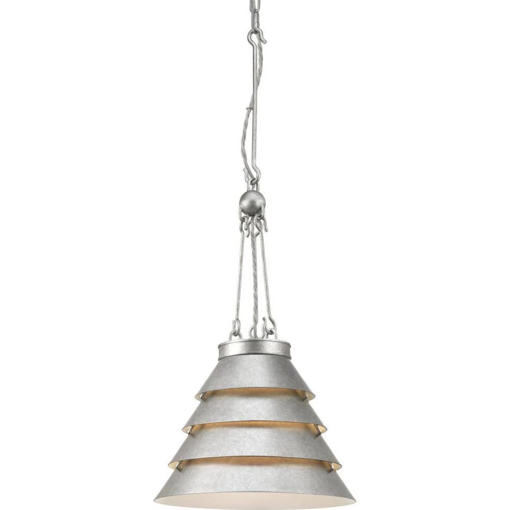 Jeffrey Alan Marks Point Dume Collection Surfrider 1-Light Galvanized Finish Steel Shade Coastal Pendant Light by Progress Lighting 5 Jeffrey Alan Marks Point Dume Collection Surfrider 1-Light Galvanized Finish Steel Shade Coastal Pendant Light by Progress Lighting - Image 3